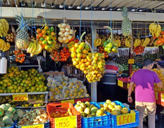 Colorful fruit stand in Costa Rica